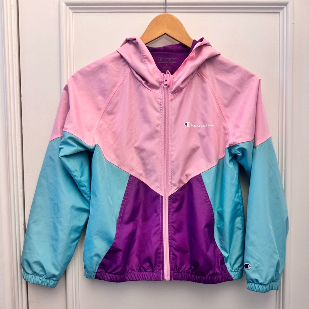 Champion Big Girls Color block Hooded Windbreaker